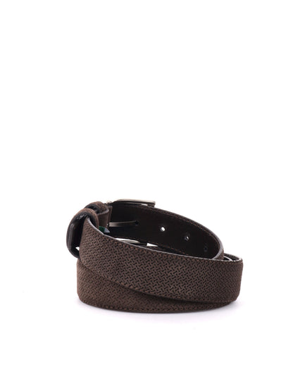 CINTURA IN PELLE CON MOTIVO FB UNISEX TESTA DI MORO