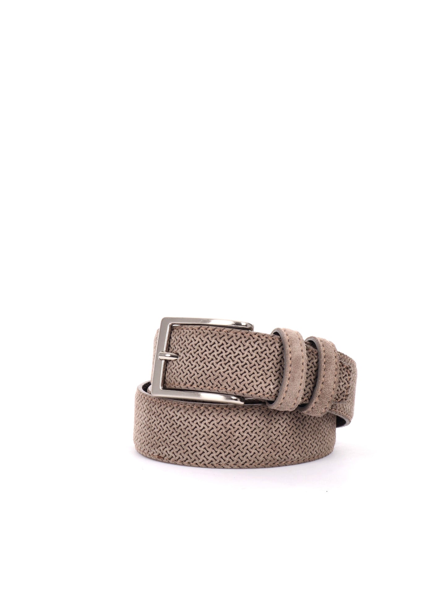 CINTURA IN PELLE CON MOTIVO FB UNISEX TAUPE