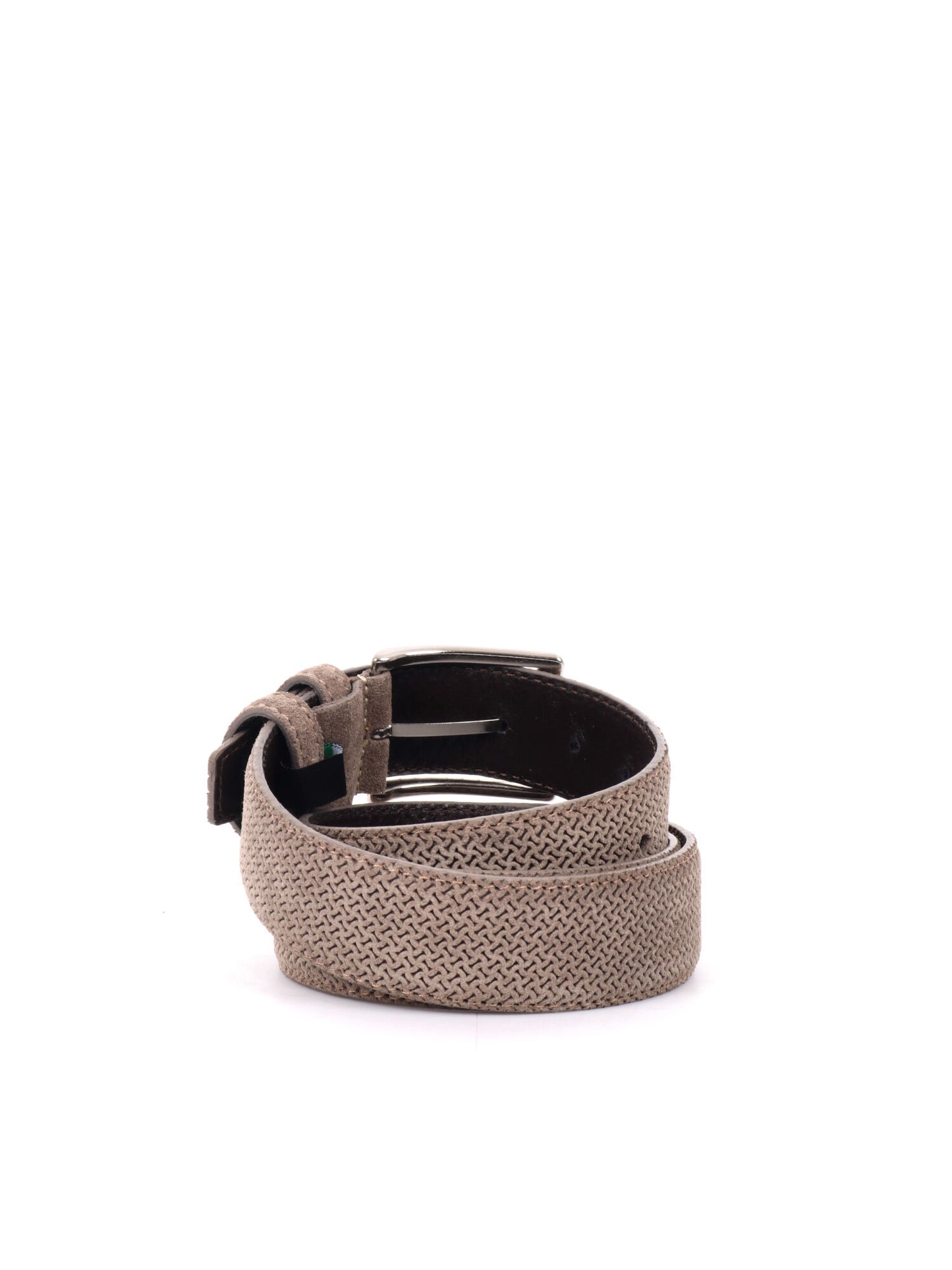 CINTURA IN PELLE CON MOTIVO FB UNISEX TAUPE
