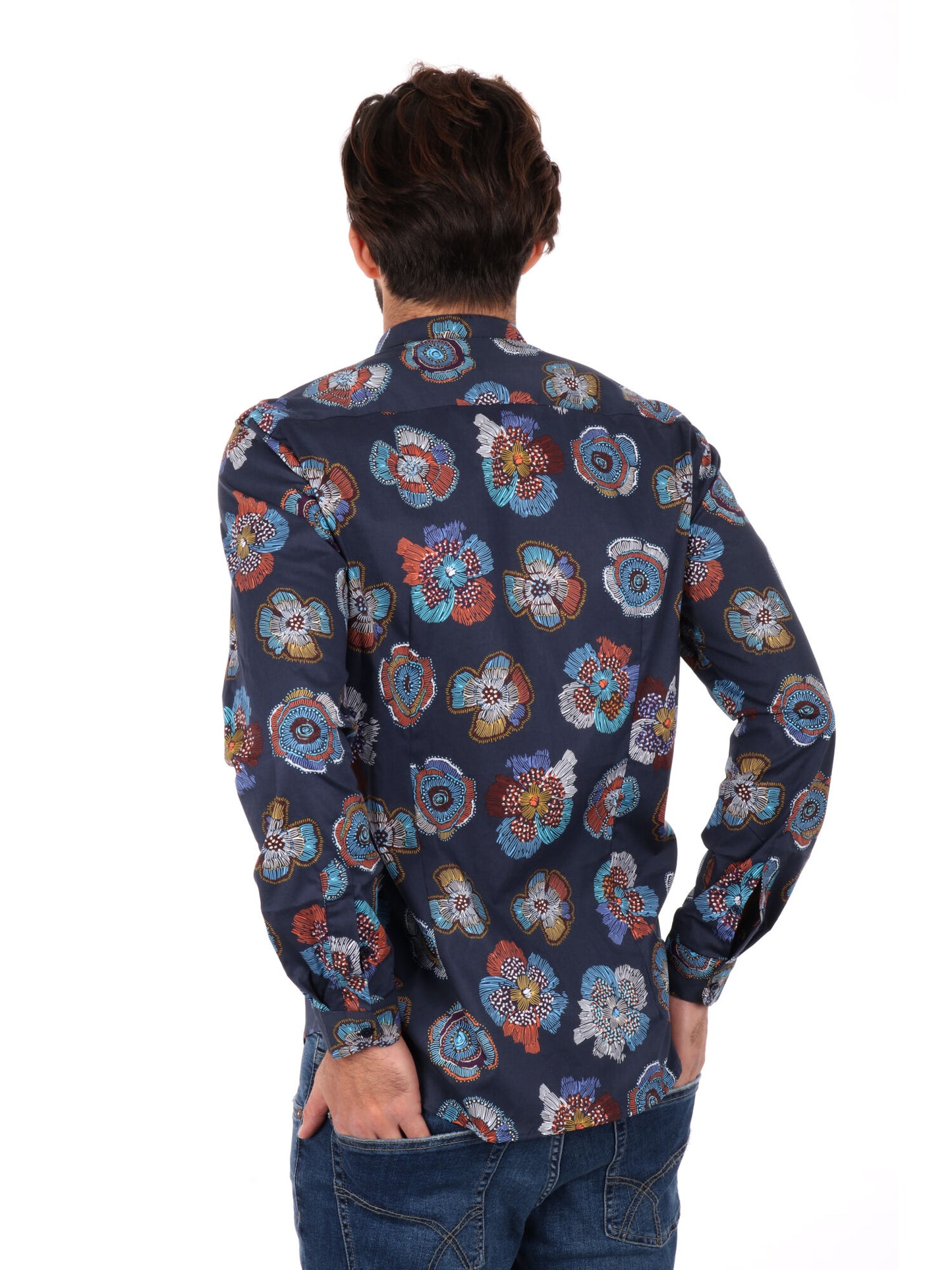 CAMICIA COLLETTO COREANO FB UOMO BLU