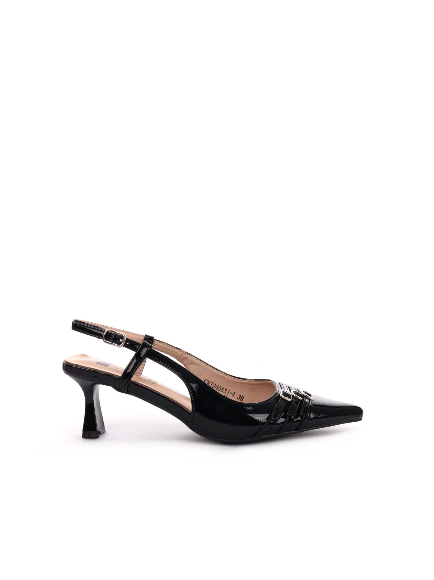 SLINGBACK CON FIBBIE CLYO' DONNA NERO