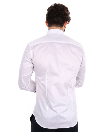 Camicía FB Cognac 387 bianca slim da uomo, versatile ed elegante