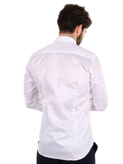 Camicía FB Cognac 387 bianca slim da uomo, versatile ed elegante