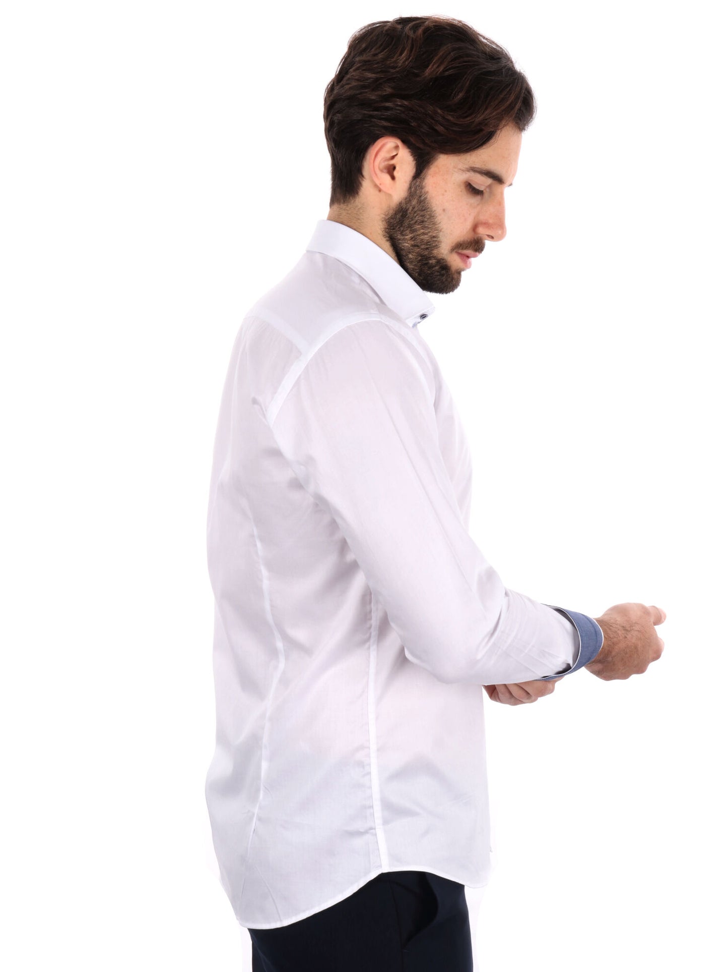 Camicía FB Cognac 387 bianca slim da uomo, versatile ed elegante