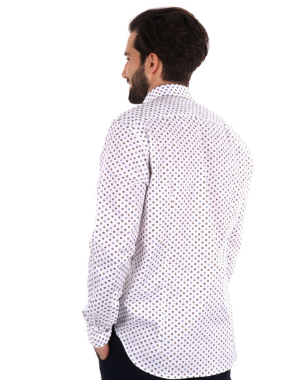 CAMICIA COMETA FB UOMO BIANCO-MARRONE