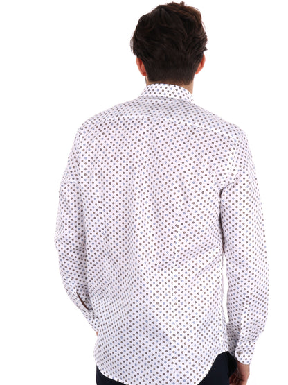 CAMICIA COMETA FB UOMO BIANCO-MARRONE