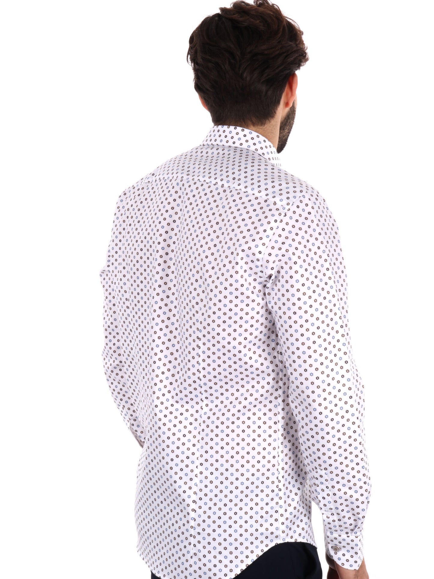 CAMICIA COMETA FB UOMO BIANCO-MARRONE