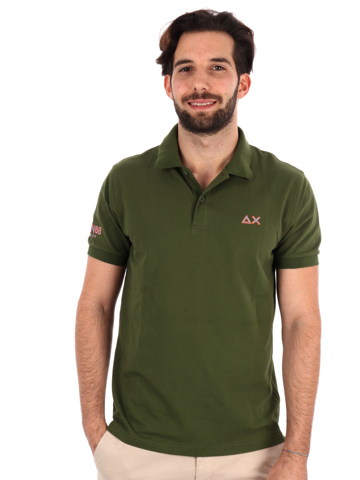 POLO SUN68 UOMO VERDE MILITARE
