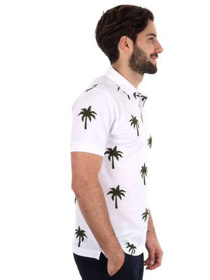 POLO STAMPA ALL-OVER SUN68 UOMO BIANCO
