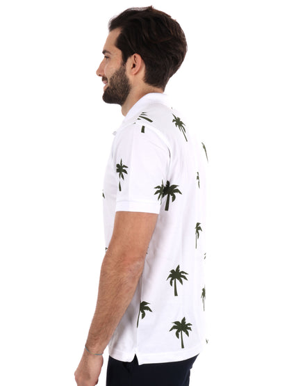 POLO STAMPA ALL-OVER SUN68 UOMO BIANCO