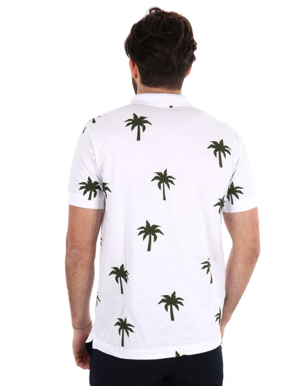 POLO STAMPA ALL-OVER SUN68 UOMO BIANCO