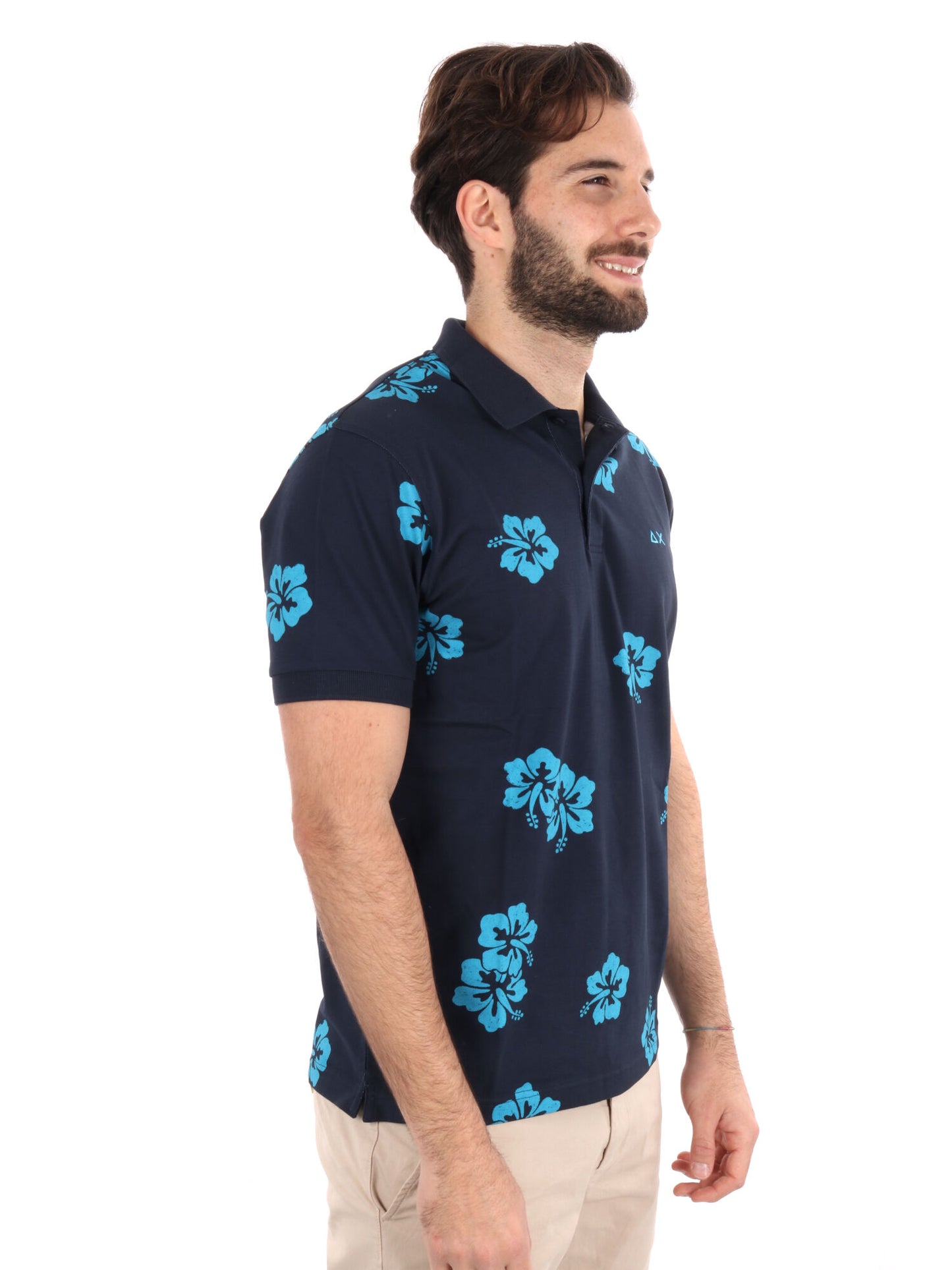 POLO STAMPA ALL-OVER SUN68 UOMO BLU