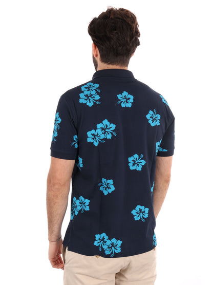 POLO STAMPA ALL-OVER SUN68 UOMO BLU