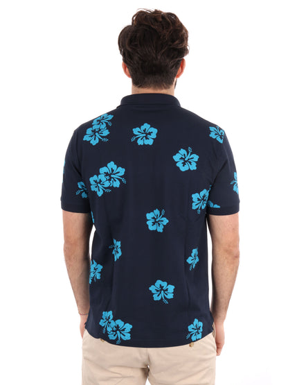 POLO STAMPA ALL-OVER SUN68 UOMO BLU