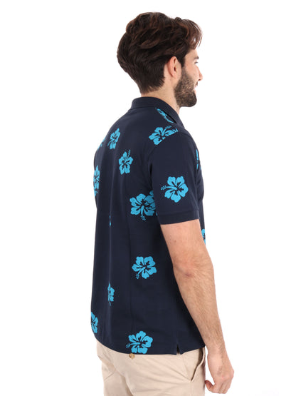 POLO STAMPA ALL-OVER SUN68 UOMO BLU