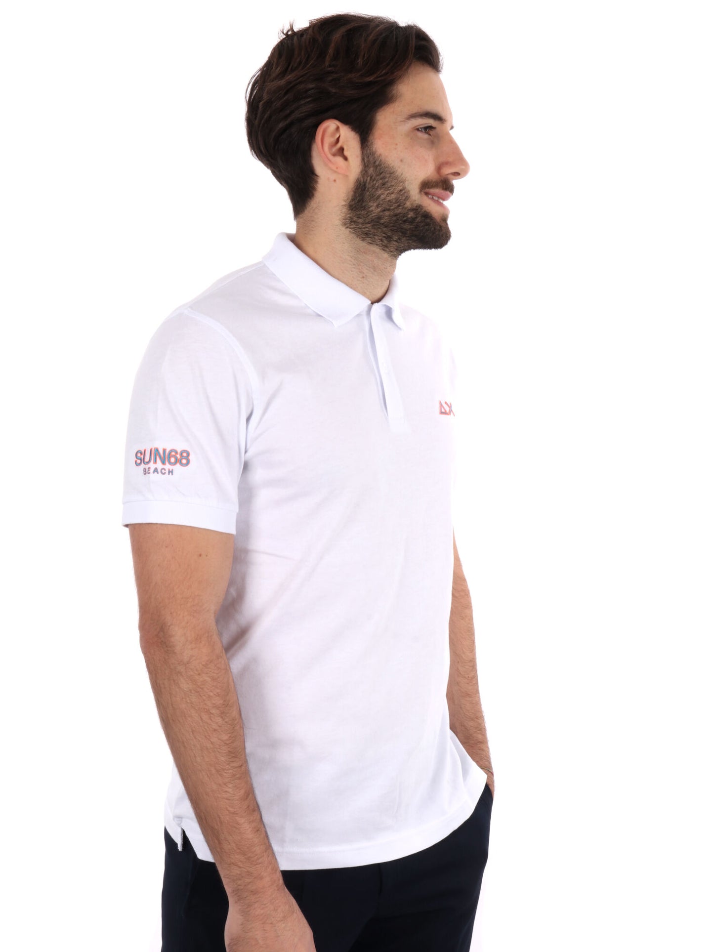 POLO IN JERSEY SUN68 UOMO BIANCO