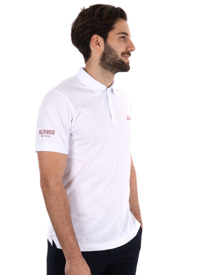 POLO IN JERSEY SUN68 UOMO BIANCO