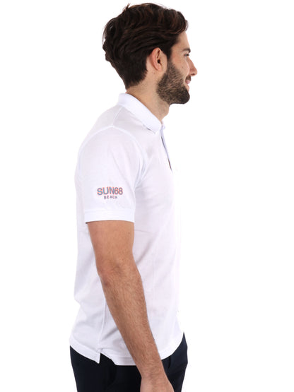 POLO IN JERSEY SUN68 UOMO BIANCO