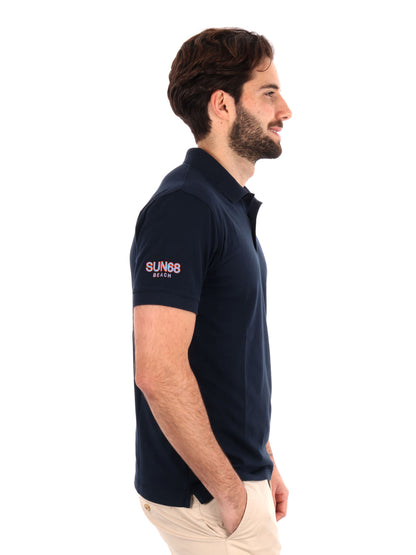POLO IN JERSEY SUN68 UOMO BLU