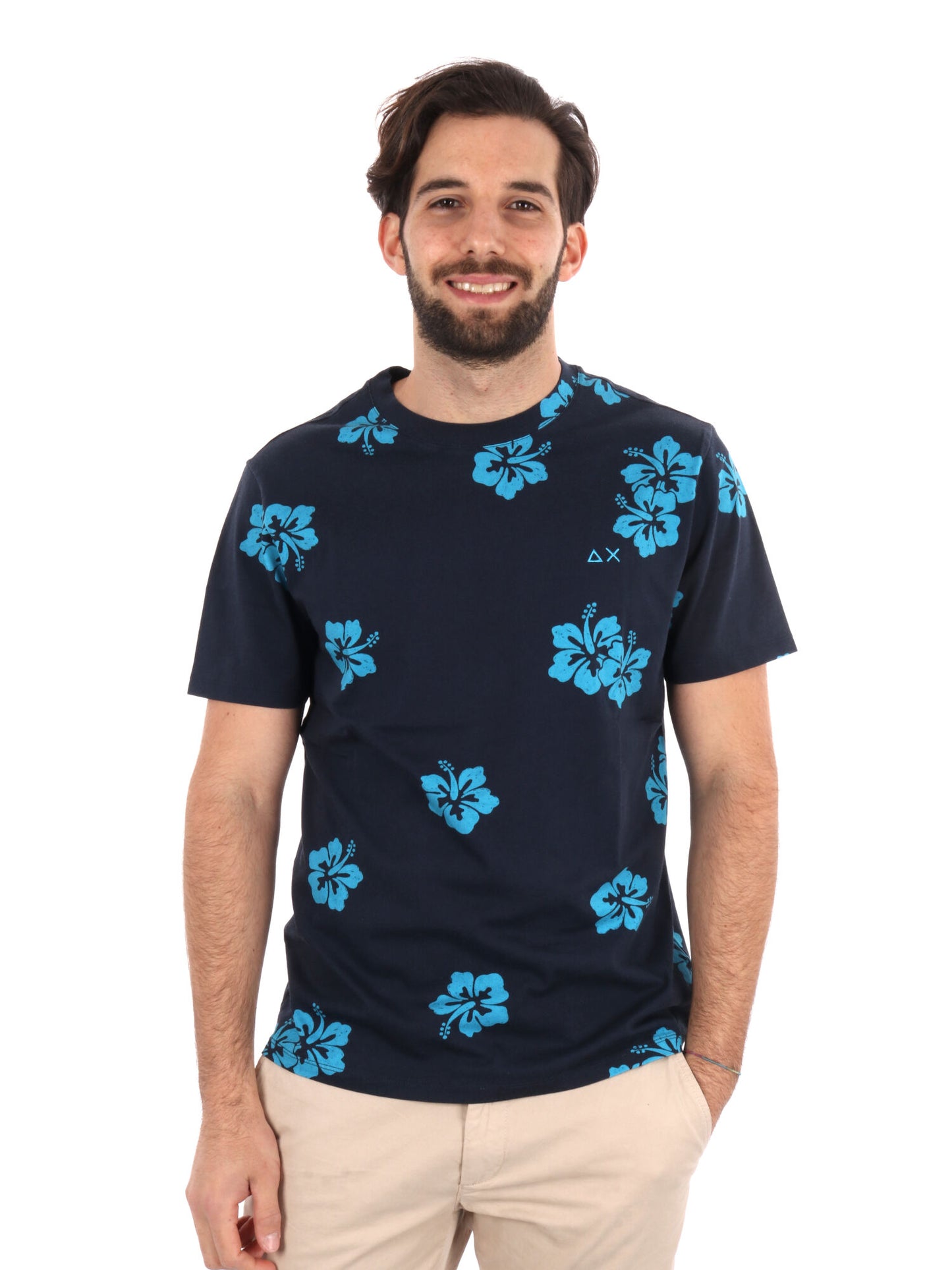 T-SHIRT STAMPA ALL-OVER SUN68 UOMO BLU