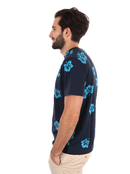 T-SHIRT STAMPA ALL-OVER SUN68 UOMO BLU