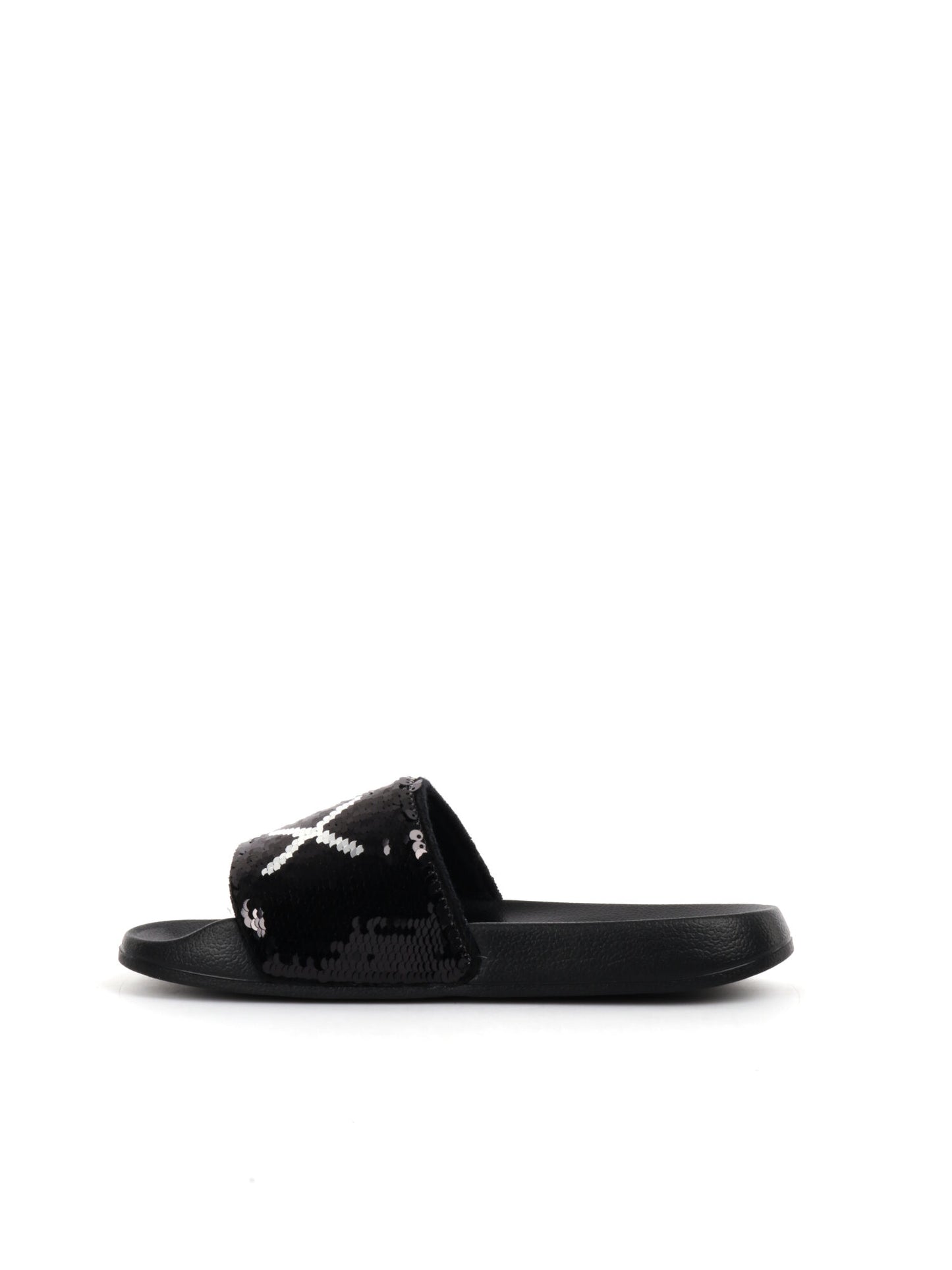 CIABATTA SLIPPERS PAILLETTES SUN68 DONNA NERO-ARGENTO