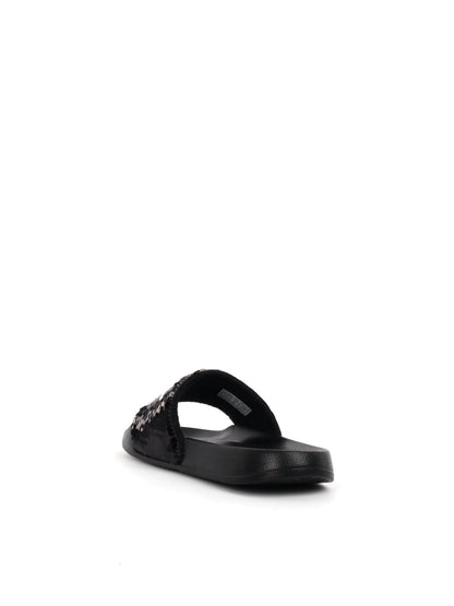 CIABATTA SLIPPERS PAILLETTES SUN68 DONNA NERO-ARGENTO