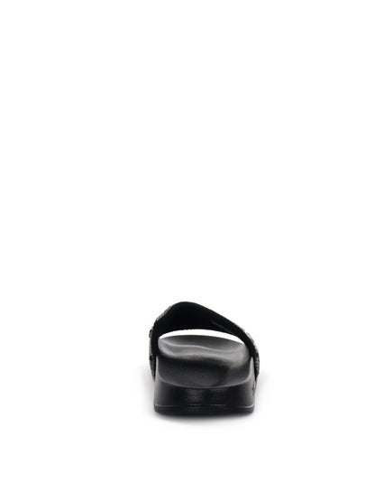 CIABATTA SLIPPERS PAILLETTES SUN68 DONNA NERO FUXIA