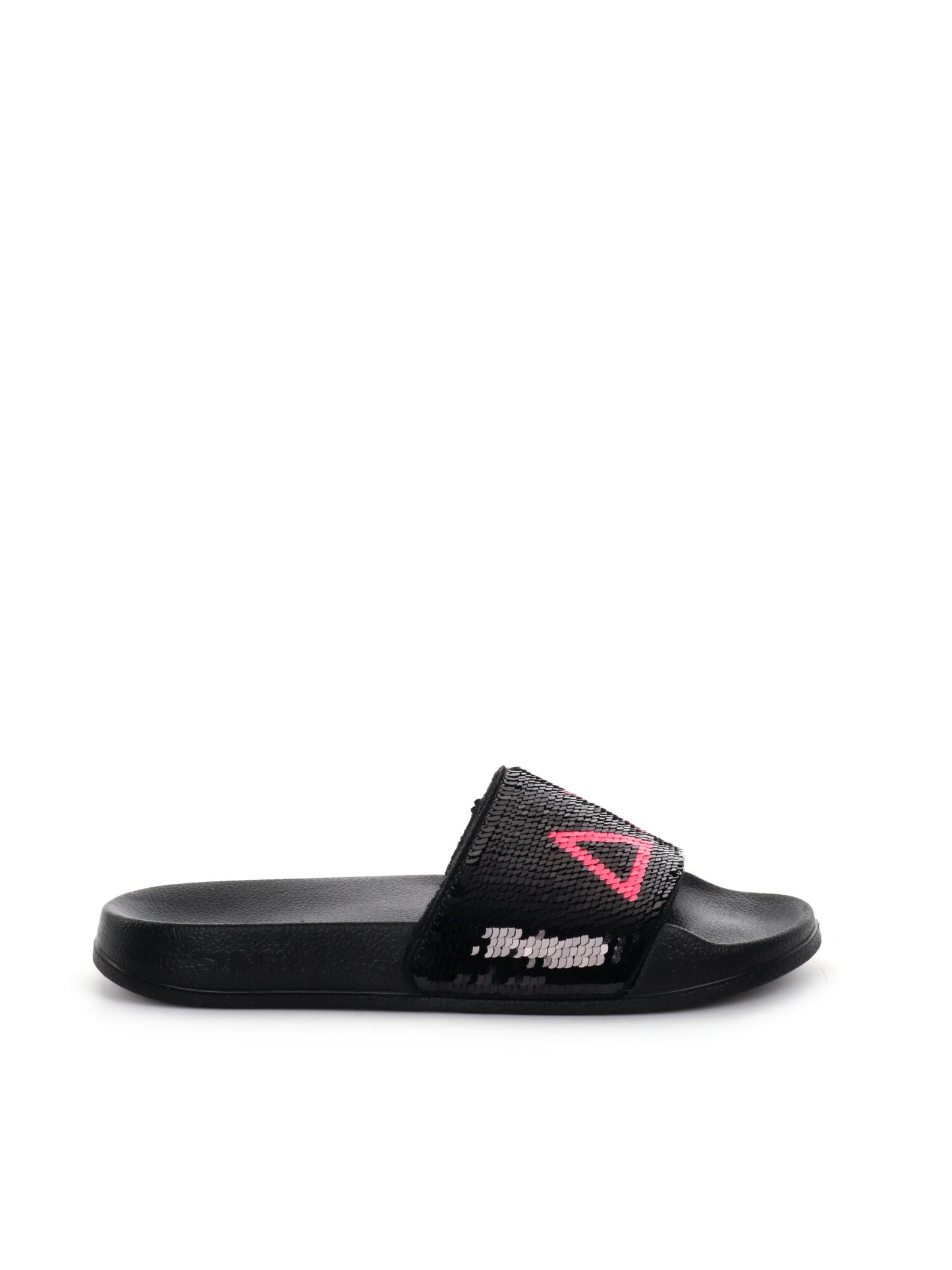 CIABATTA SLIPPERS PAILLETTES SUN68 DONNA NERO FUXIA
