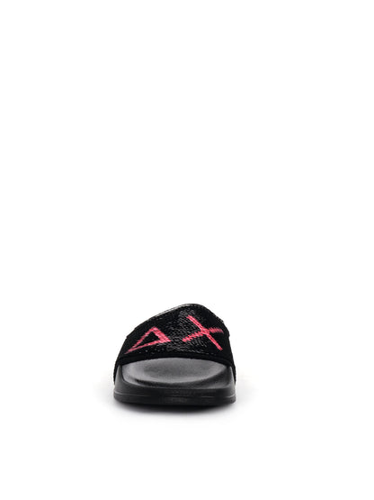 CIABATTA SLIPPERS PAILLETTES SUN68 DONNA NERO FUXIA