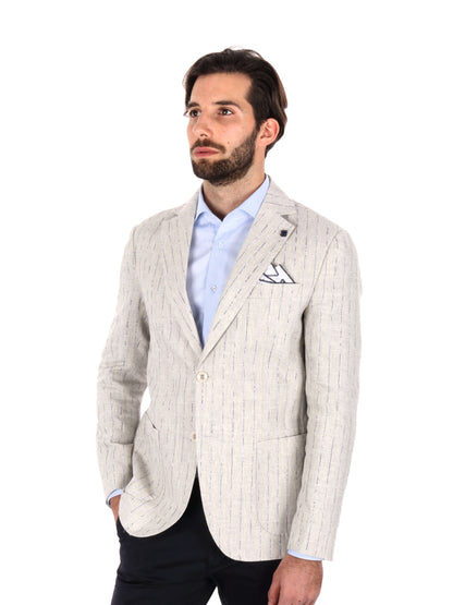 GIACCA MONOPETTO FB UOMO GESSATO GRIGIO