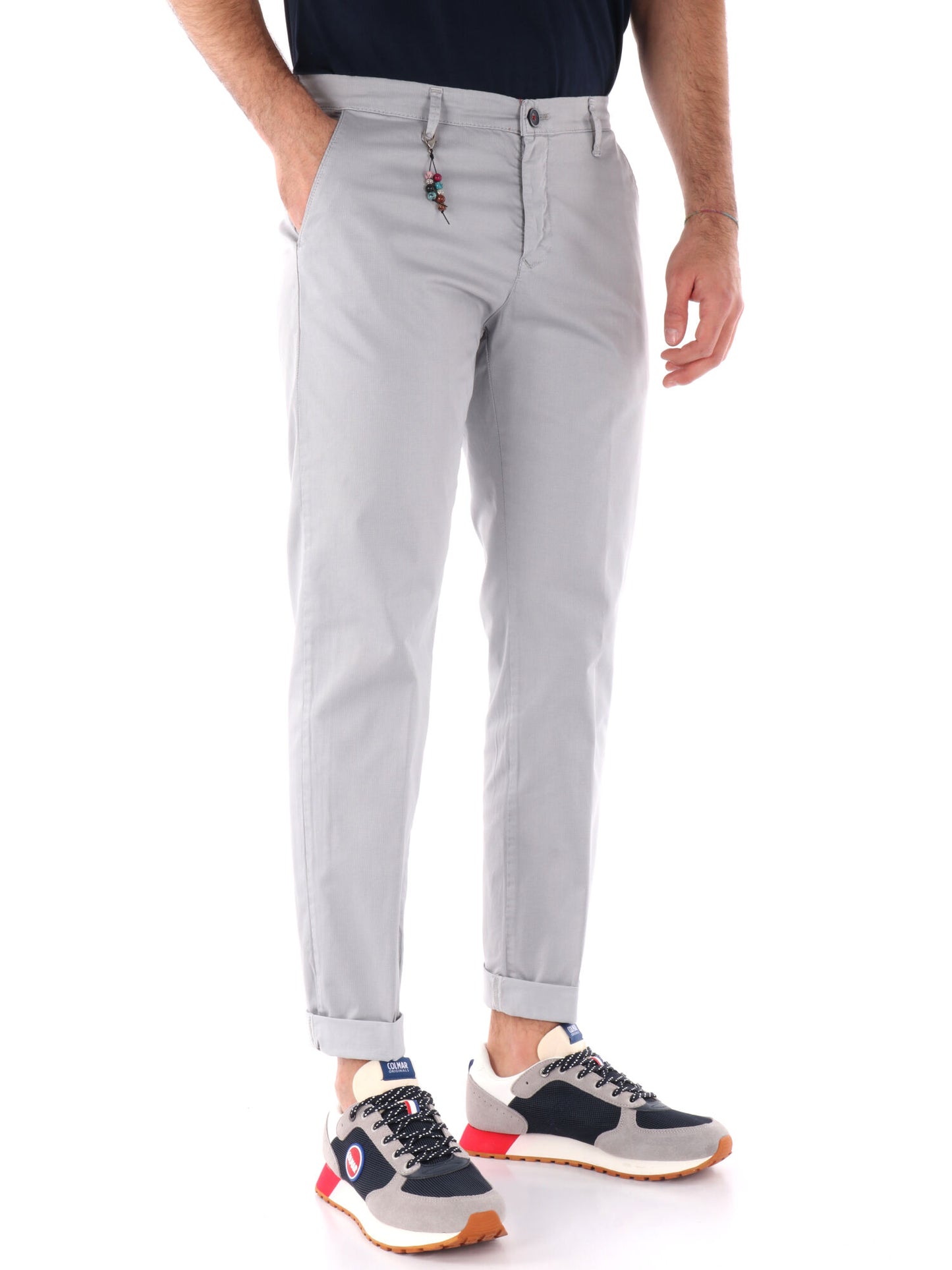 PANTALONE MICROFANTASIA FB UOMO PERLA