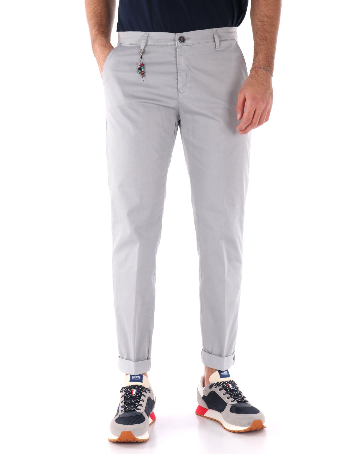 PANTALONE MICROFANTASIA FB UOMO PERLA