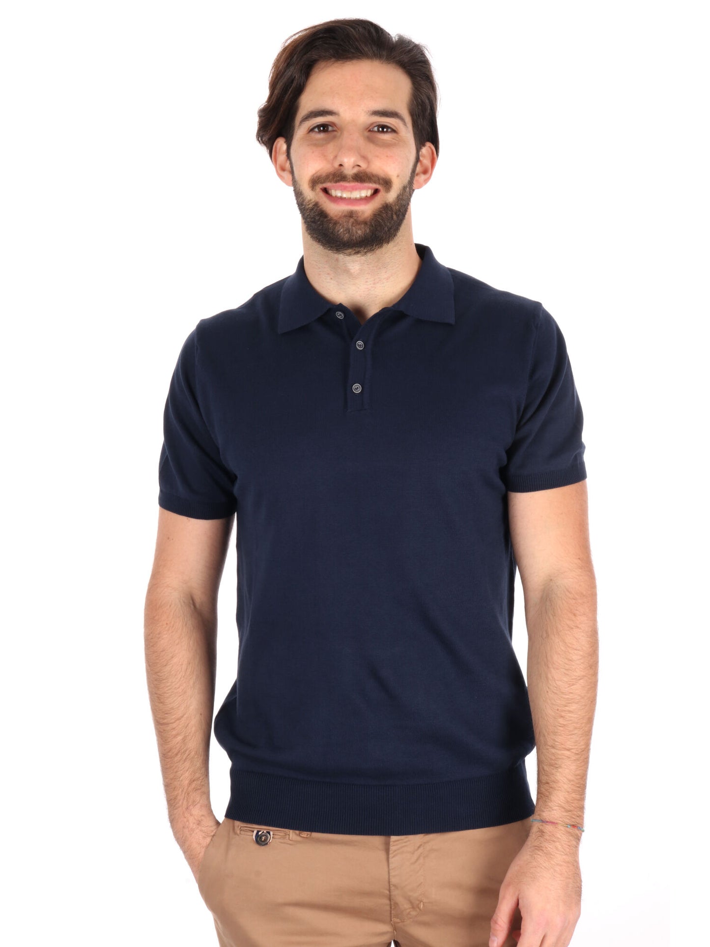 Polo da uomo FB Dayane blu per la primavera estate