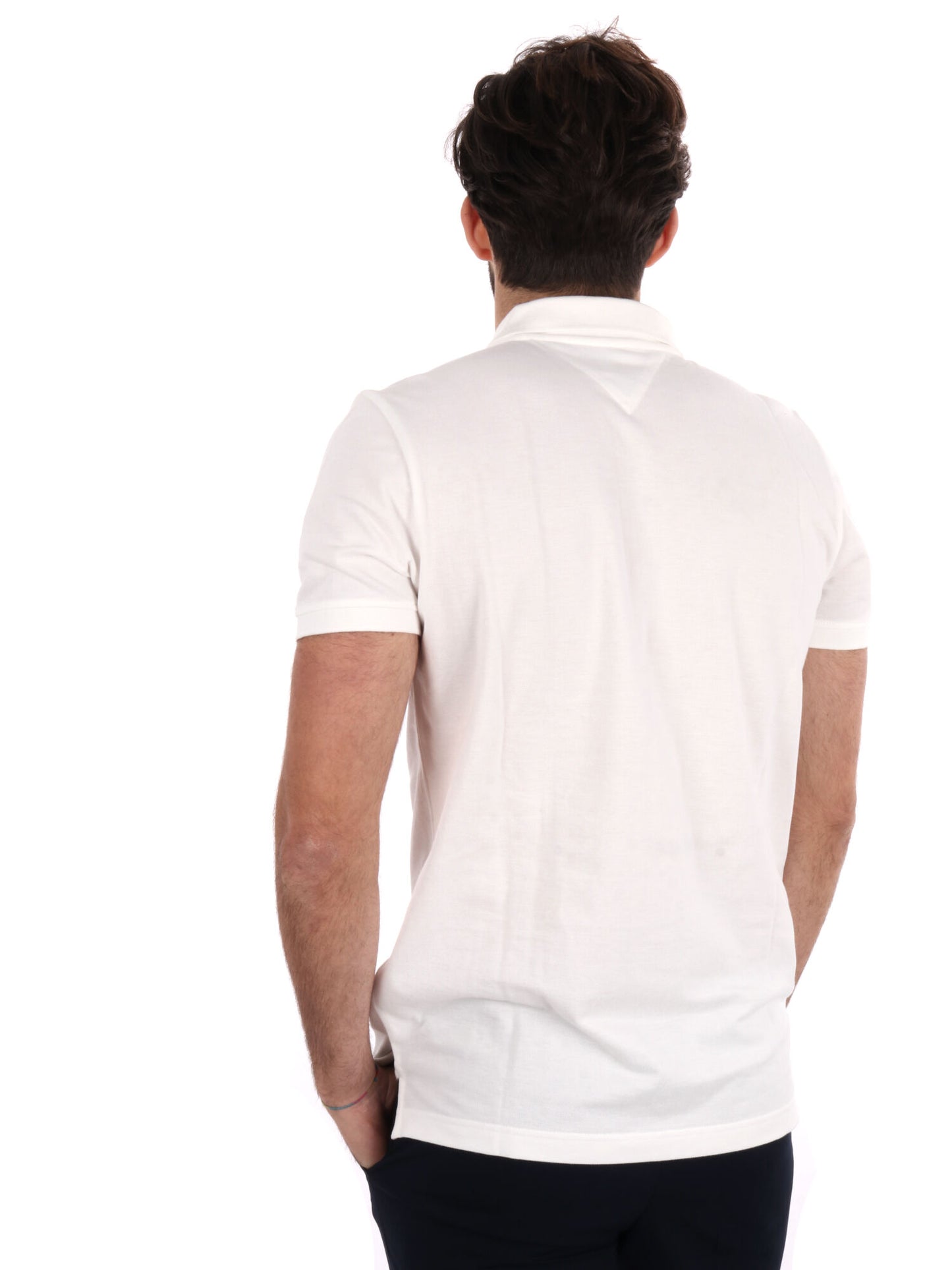 POLO SLIM PLACKET TOMMY JEANS UOMOBIANCO