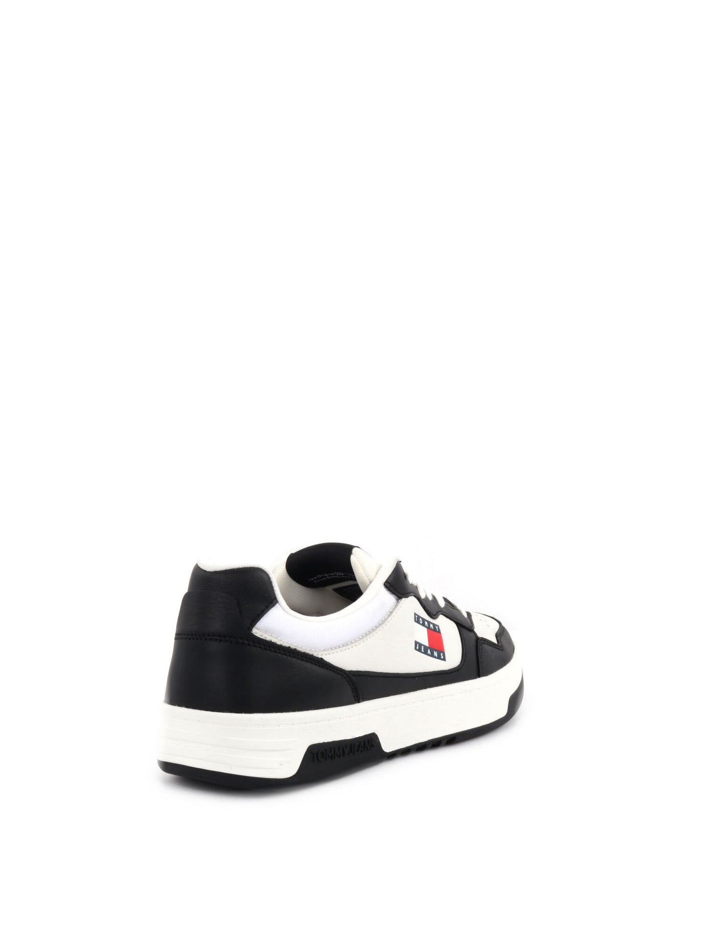 SNEAKERS CUPSOLE LEAT TOMMY JEANS UOMO BIANCO-NERO