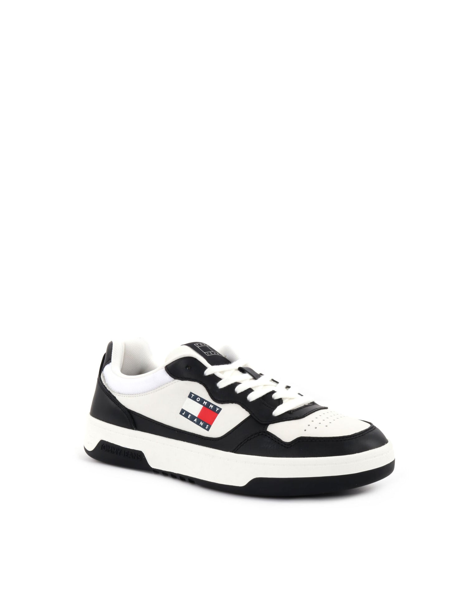 SNEAKERS CUPSOLE LEAT TOMMY JEANS UOMO BIANCO-NERO