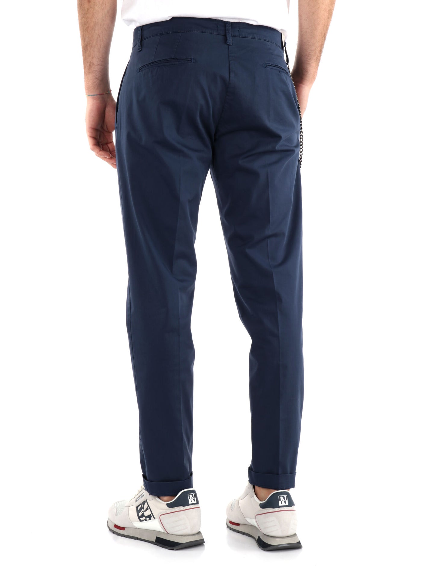 PANTALONE CON PENCE E CATENA FB UOMO BLU MEDIO