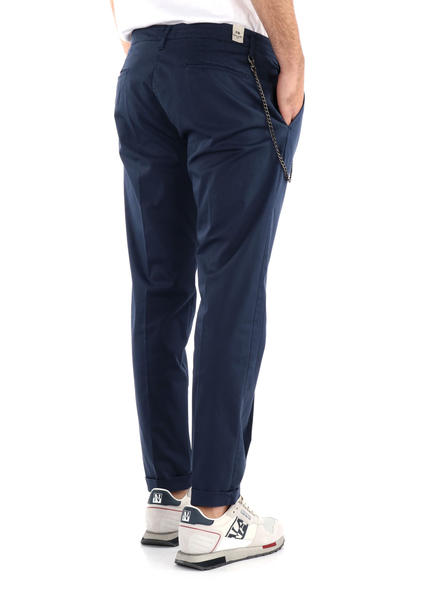 PANTALONE CON PENCE E CATENA FB UOMO BLU MEDIO