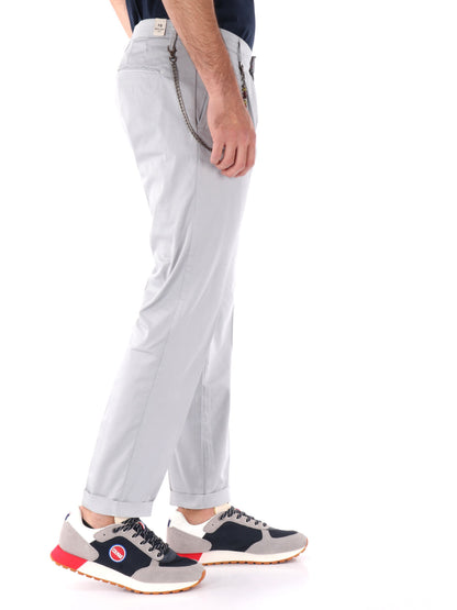 PANTALONE CON PENCE E CATENA FB UOMO PERLA