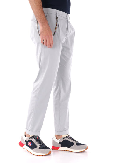 PANTALONE CON PENCE E CATENA FB UOMO PERLA