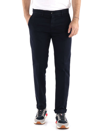 Pantalone classico FB da uomo in cotone blu