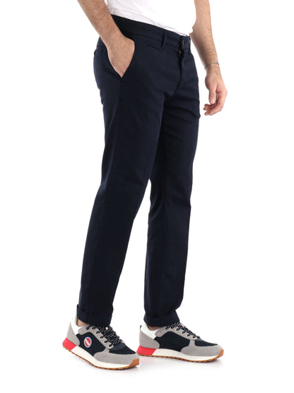Pantalone classico FB da uomo in cotone blu