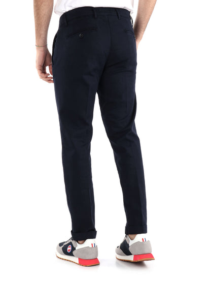 Pantalone classico FB da uomo in cotone blu
