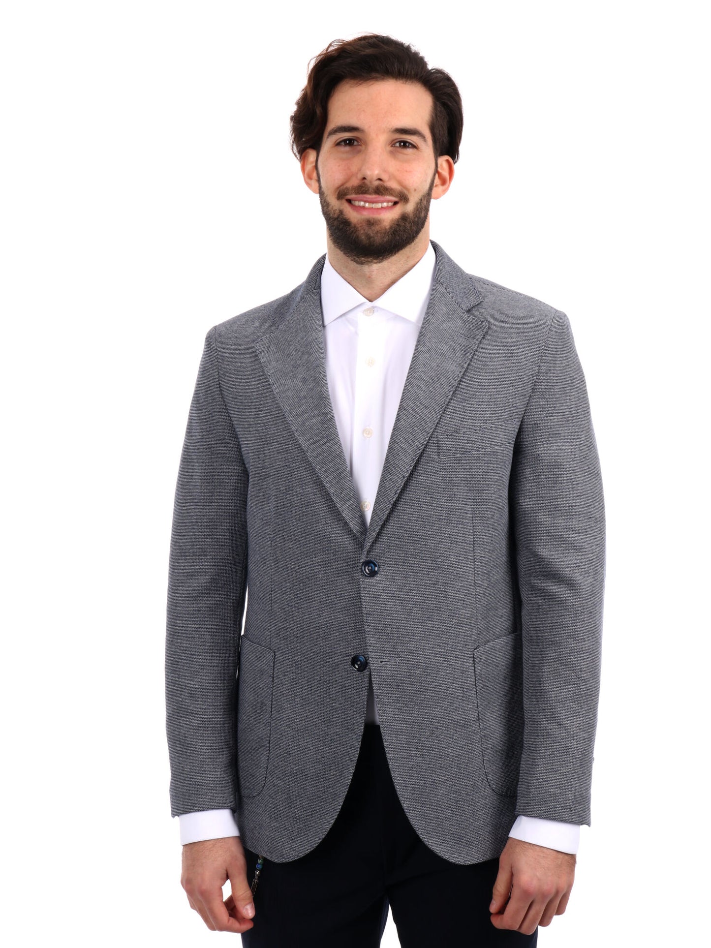 GIACCA IN MAGLIA DROP 4 FB UOMO GRIGIO BLU