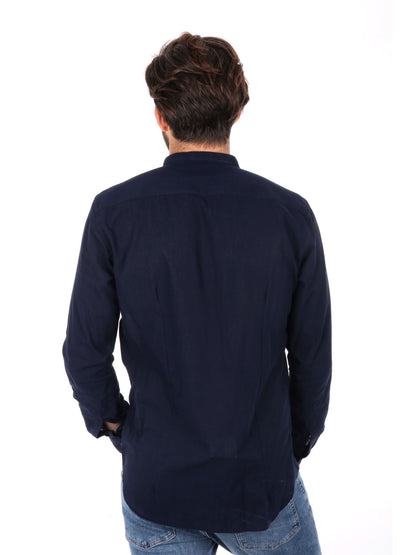 Camicia Fiaccola Corea blu in cotone da uomo elegante