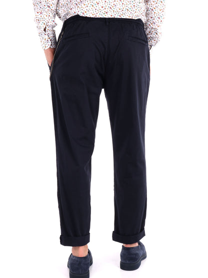 Pantaloni classici da uomo in lycra blu FB per un comfort quotidiano
