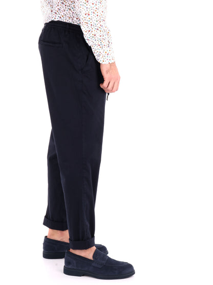 Pantaloni classici da uomo in lycra blu FB per un comfort quotidiano