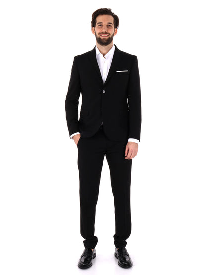 Abito monopetto slim fit FB da uomo in nero elegante e versatile