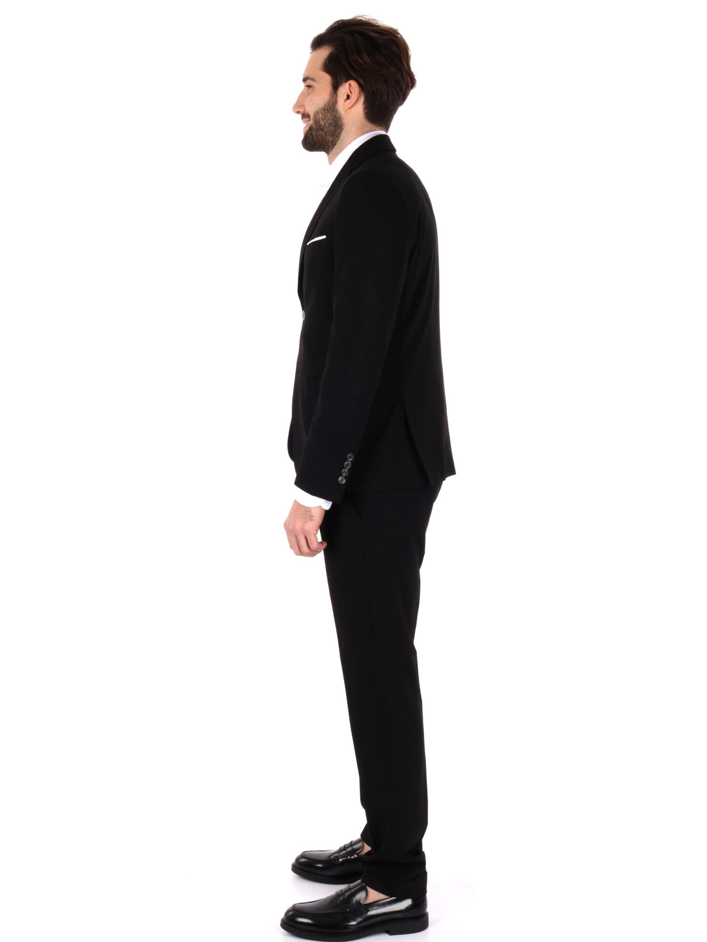 Abito monopetto slim fit FB da uomo in nero elegante e versatile